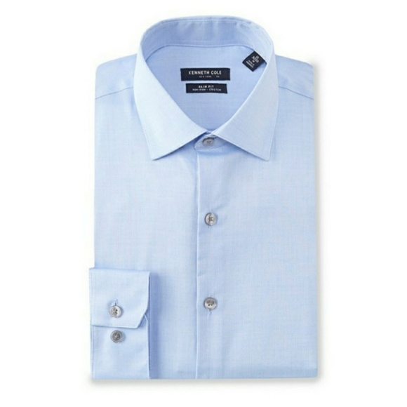 Kenneth Cole Slim Fit Stretch Non-Iron Dress Shirt - Picture 1 of 11